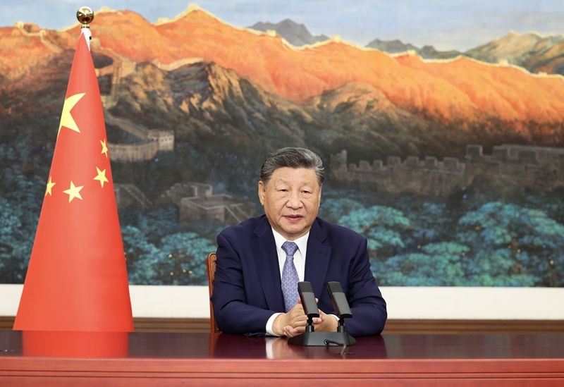 9月24日,国家主席习近平在联合国气候变化峰会发表视频致辞。